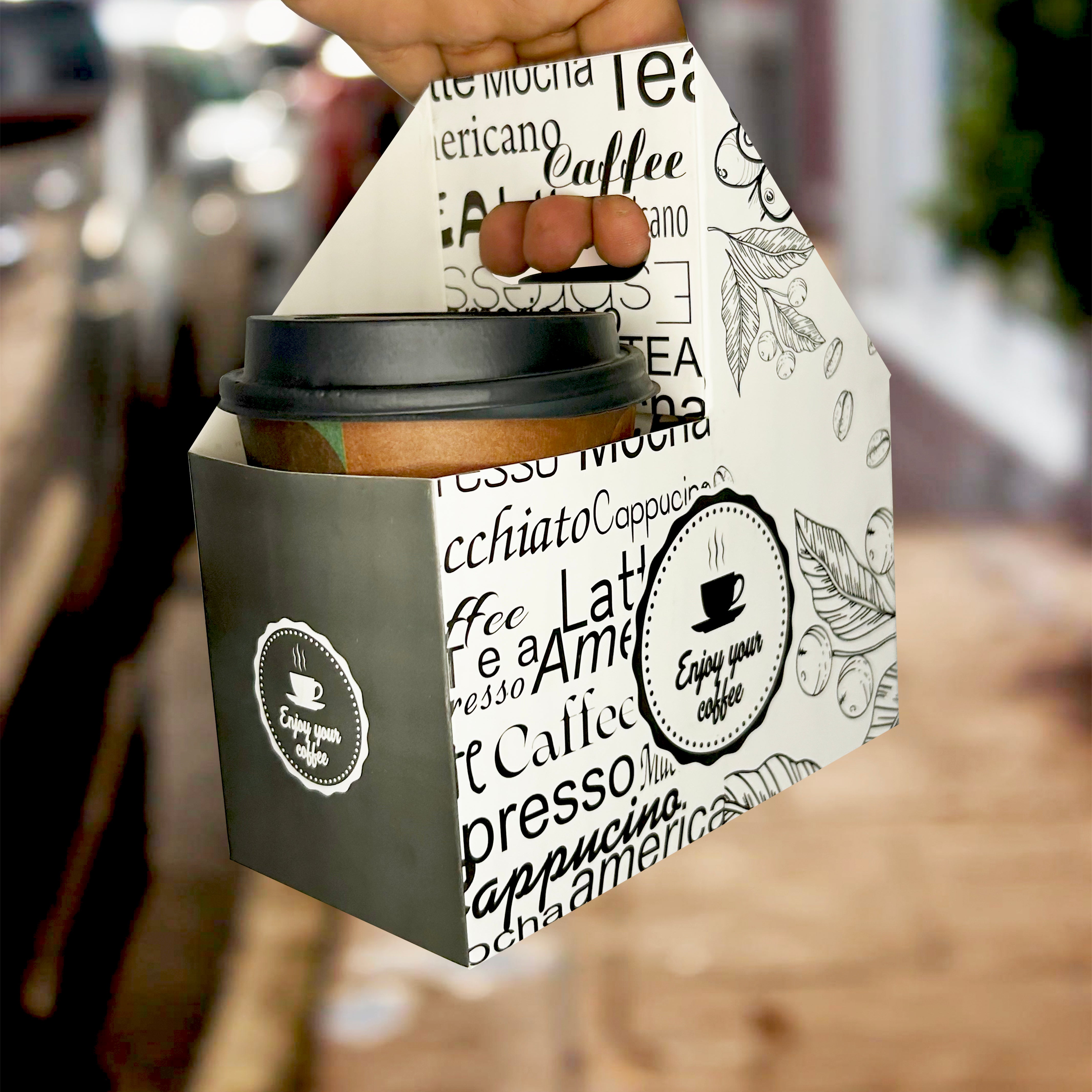 Cardboard Cup Carrier 2-Pack with Special Company Logo Print